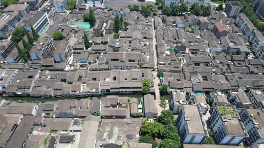 浙江绍兴仓桥直街历史街区航拍