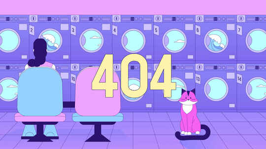 等待洗衣404错误动画