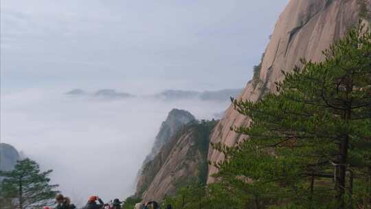 黄山风景区壮观云海延时唯美风景视频素材