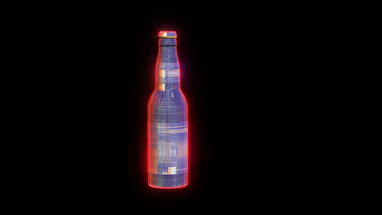 4K带通道赛博朋克元宇宙元素3D酒瓶