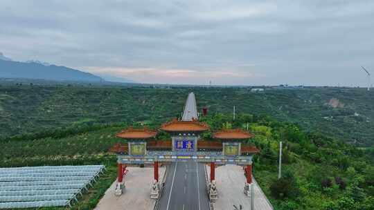 航拍潼关县 洪水沟大桥 列斜沟大桥