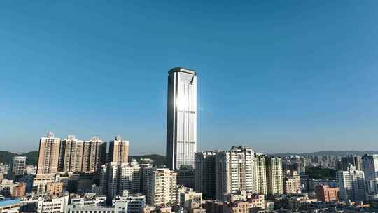 东莞虎门航拍虎门镇城市建筑风光黄河时装城