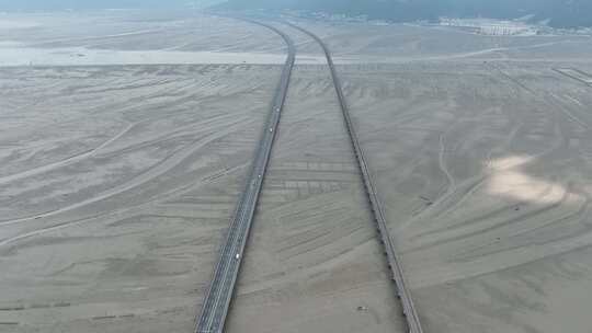 宁德滨海特大桥航拍跨海大桥沈海复线高速路