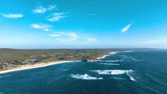 西澳大利亚Gnarabup海滩的鸟瞰图。