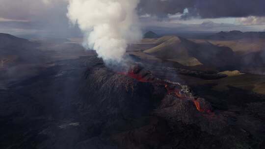 火山，熔岩流，火山，喷发