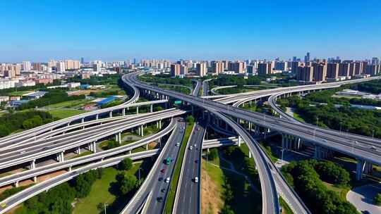 城市立交桥航拍全景