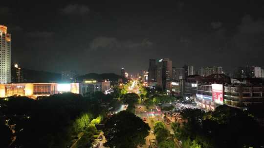 台州夜景航拍空镜