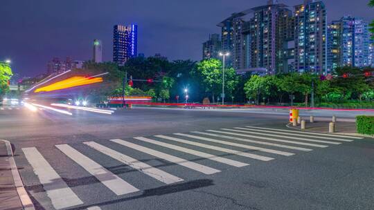 【正版素材】深圳夜景-十字路口