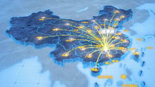 彬州市宜章县辐射全国网络地图ae模板