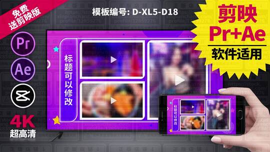 视频包装模板Pr+Ae+抖音剪映 D-XL5-D18