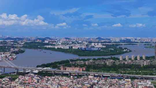 广州官洲生物岛航拍空镜