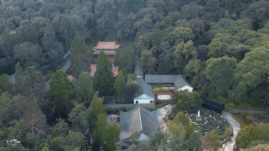 森林寺庙视频云南楚雄武定狮子山正续禅寺