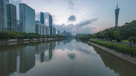 广州珠江新城城市日出延时摄影