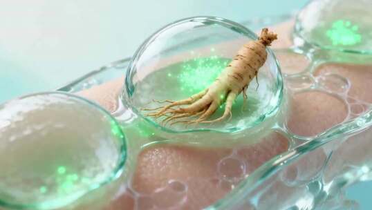 人参精华护肤概念画面