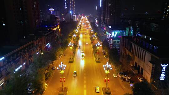 冬季广元航拍城市夜景