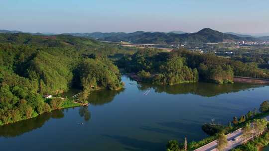 山水风景自然航拍山川湖泊河流视频素材