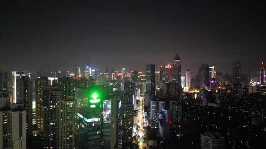 武汉夜景武汉西北湖CBD夜景航拍