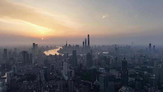 上海日出 上海夏天 浦西 上海 城市发展