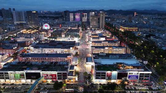 合集深圳大浪商业圈步行街夜景人流航拍