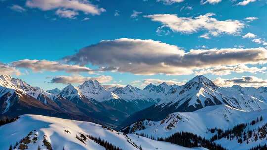 雪山自然风光全景