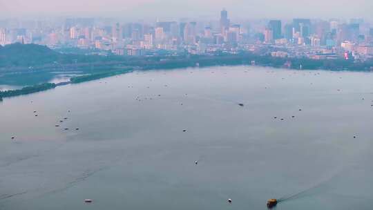 唯美杭州西湖美景大自然风光航拍杭州风景景