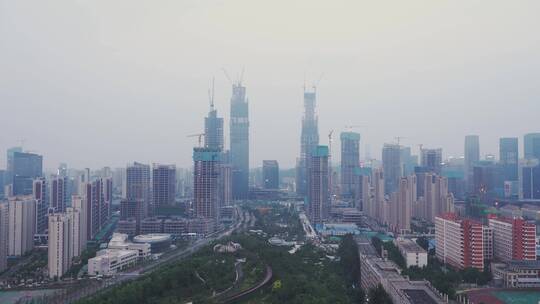 泉城济南CBD商务区正在建设的写字楼4K