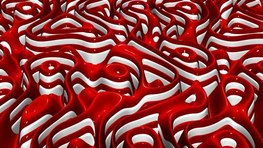 背景与红白色油漆的波浪，独家，3D渲染