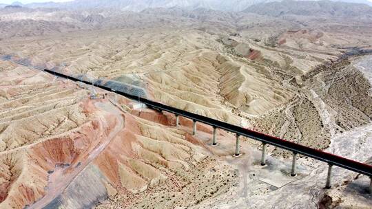 新疆阿尔金山格库铁路视频素材模板下载