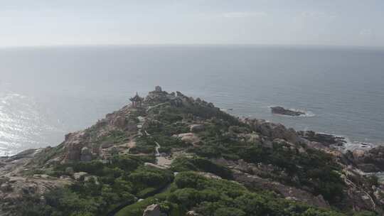 湄洲岛鹅尾神石园沙滩景区景点航拍风景