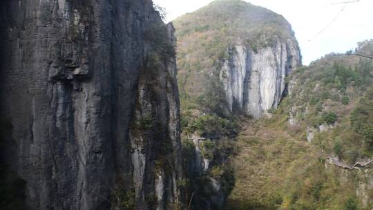 湖北省5A景区恩施大峡谷绝壁栈道风景