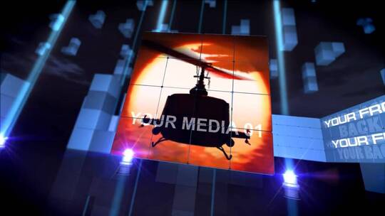 方块拼图立方体元素的演讲幻灯片活动电视节目广告视频素材AE模板