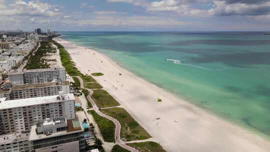 美国佛罗里达州迈阿密空中海滩之旅视频素材模板下载