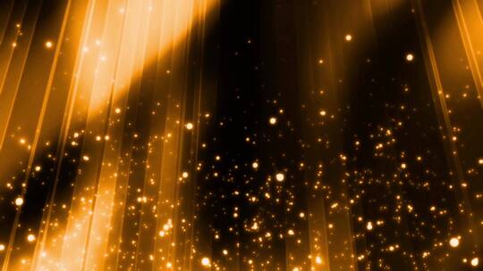金色粒子漂浮绚丽金光射线年会颁奖节日庆典