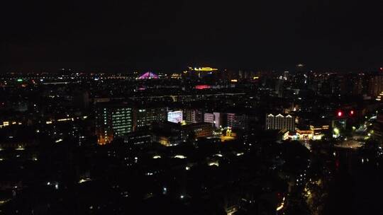 广东省广州市城市夜景航拍