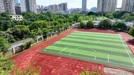 学校操场航拍视频素材模板下载