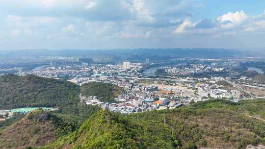 4K广西崇左大气航拍崇左大景航拍高空镜头