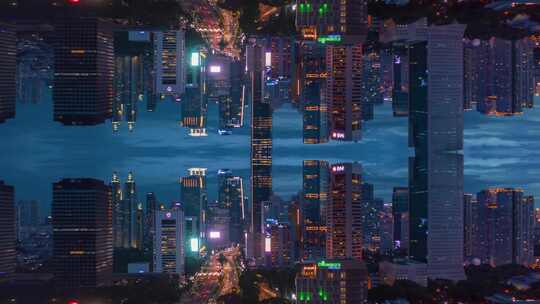 4K- 高端地产广告-夜景镜像城市02