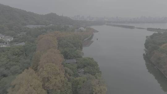 杭州西湖北山街秋日航拍