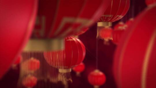 简洁红色喜庆新年快乐节日片头AE模板