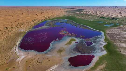 地球心脏 乌兰湖全景 腾格里沙漠  阿拉善