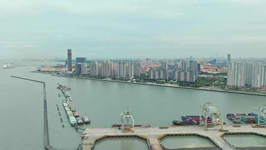 上海宝山宝钢工业码头工厂航拍