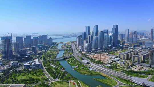 粤港澳大湾区深圳南山科技园航拍全景