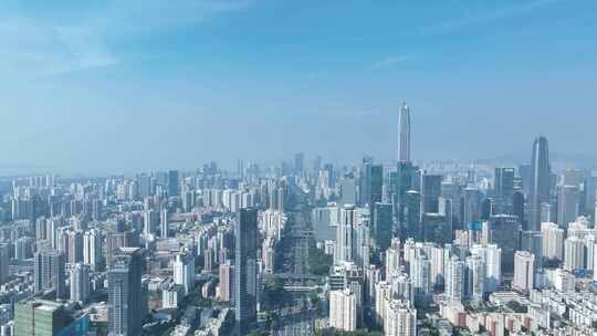 深圳城市建筑风光航拍高楼大厦福田区市中心视频素材模板下载