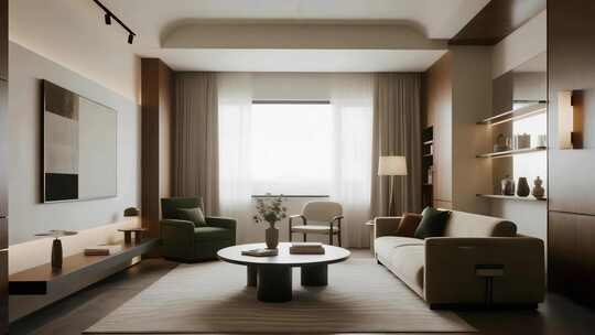 现代简约风格客厅室内场景