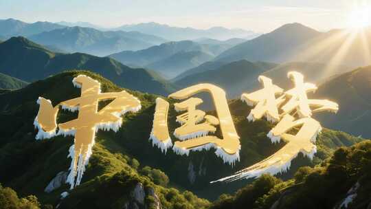 中国梦美丽河山艺术字