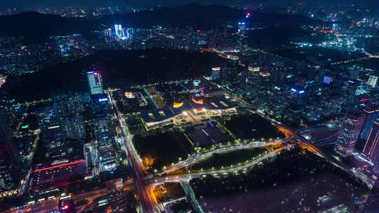 深圳市民中心夜景 1-A7RM3 视频素材模板下载