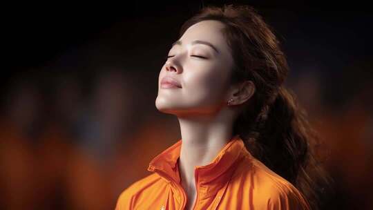 放松身心，感受平静的女性形象