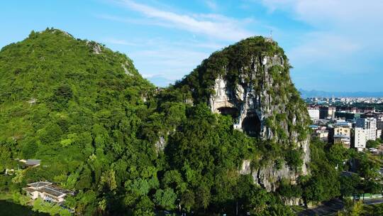 桂林山水自然风光风景航拍穿山塔山公园视频素材模板下载