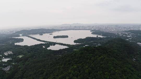 杭州西湖航拍大全景