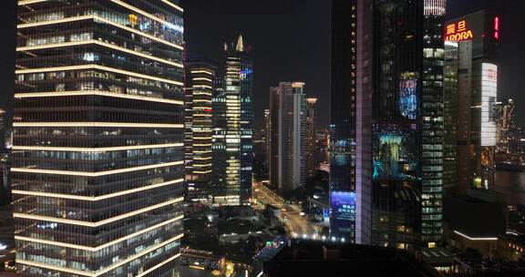 上海陆家嘴城市建筑夜景